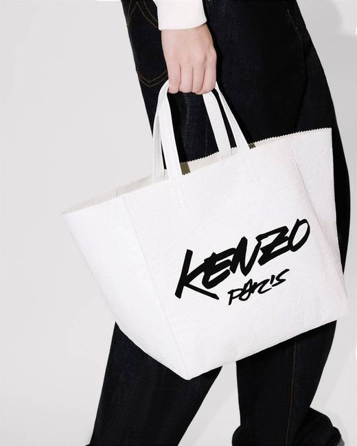 KENZO White X Futura 2000' Small Tote Bag Paper' for men