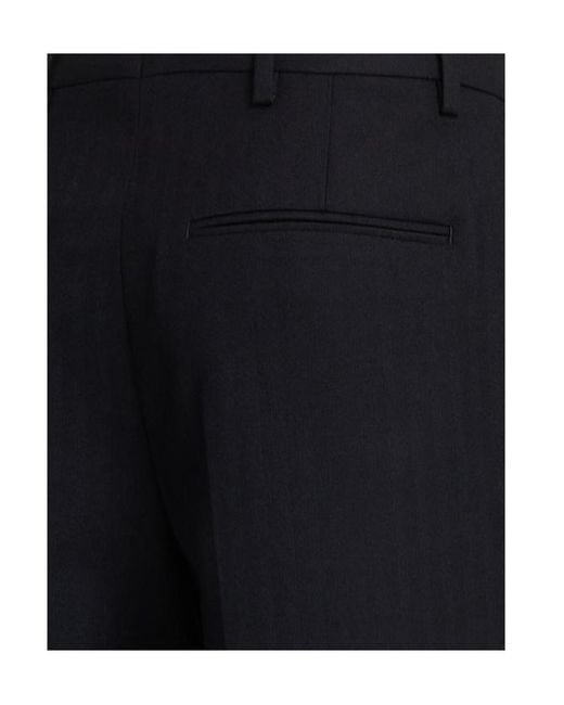 Dries Van Noten Black Portias Wide Leg Wool Pants