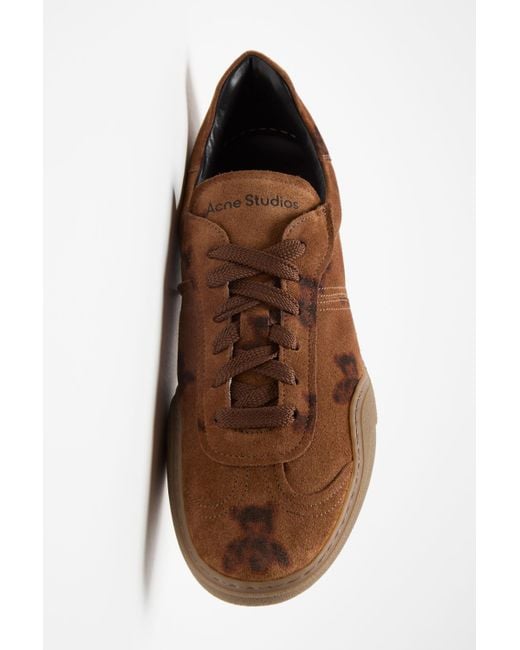 Acne Brown Lace-Up Low-Top Sneakers for men