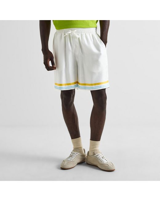 Casablanca White Drawstring Athletic Shorts for men