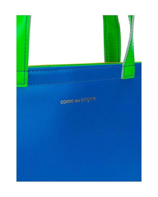 Comme des Garçons Blue Comme Des Garçons Wallet Logo Tote Bag