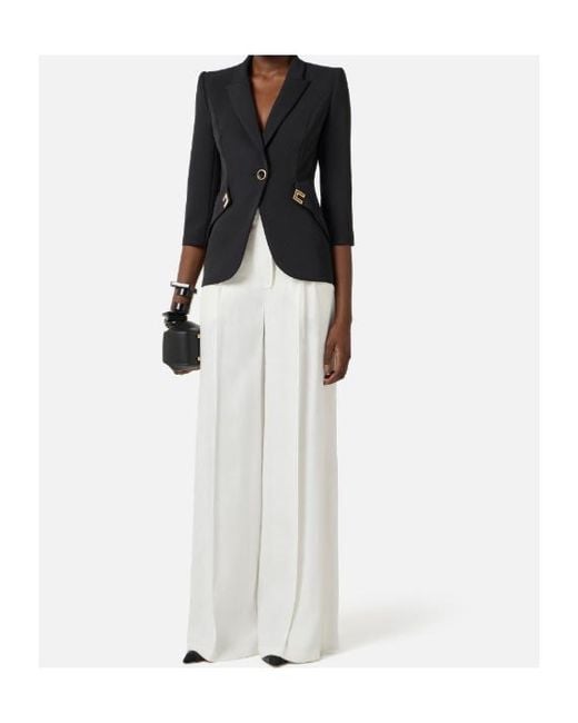 Elisabetta Franchi Purple Single-Breasted Jacket