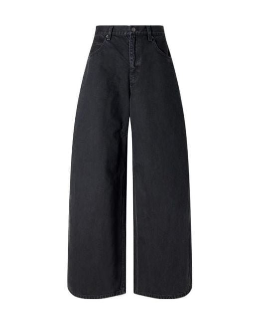 Nili Lotan Blue Mid-Rise Wide-Leg Jeans