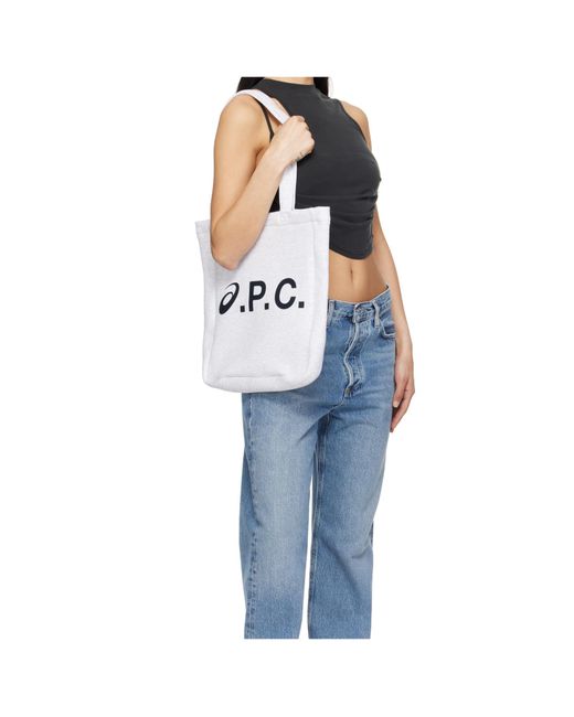 A.P.C. White X Asics Lou Top Handle Tote Bag