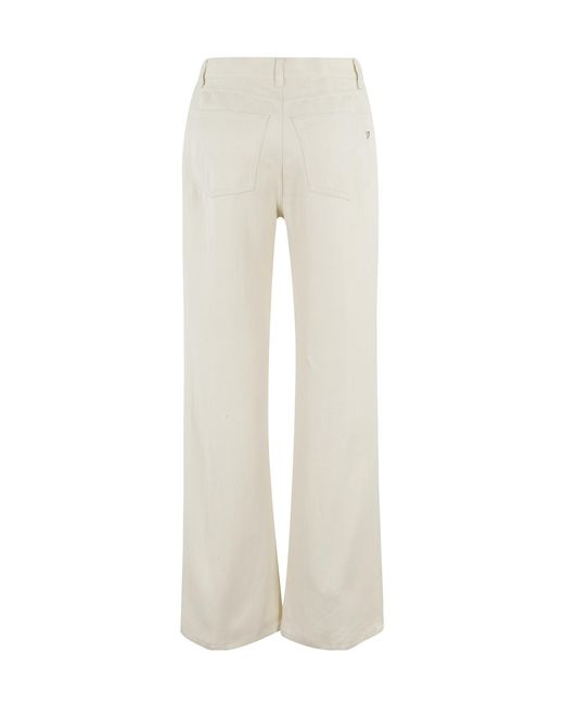 Dondup White Amber Wide-Leg Trousers