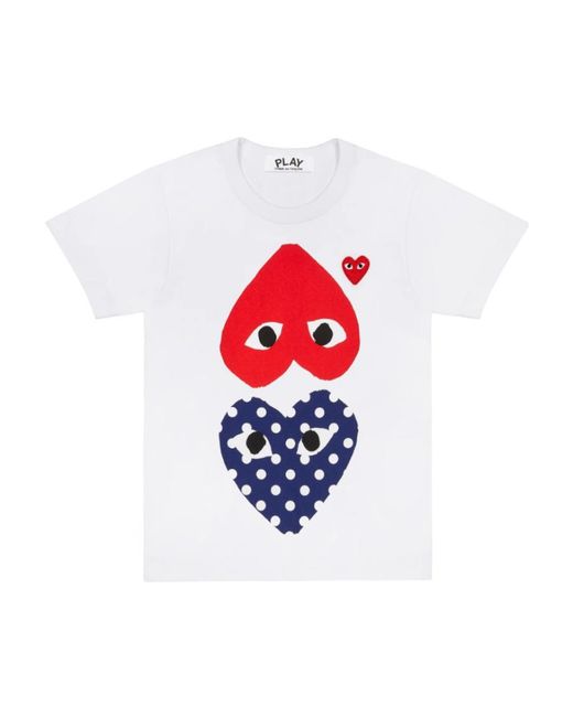 COMME DES GARÇONS PLAY White Comme Des Garçons Play Heart Printed T-Shirt for men