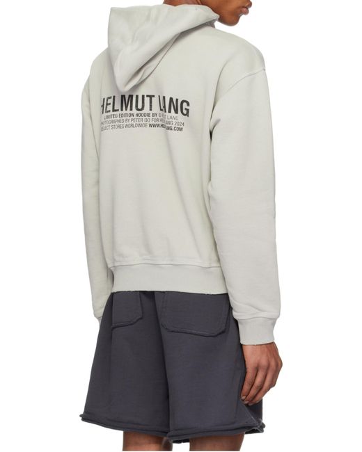 Helmut Lang Gray Postcard Hoodie for men