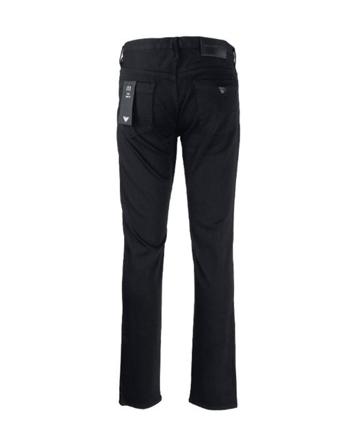 Emporio Armani Blue Logo Plaque Slim-Fit Jeans for men