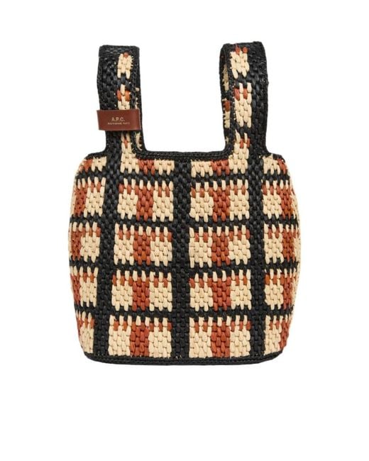 A.P.C. Multicolor Pecan Woven Tote Bag