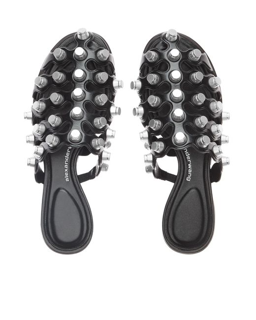Alexander Wang Black Rexa Cage Slide Flats