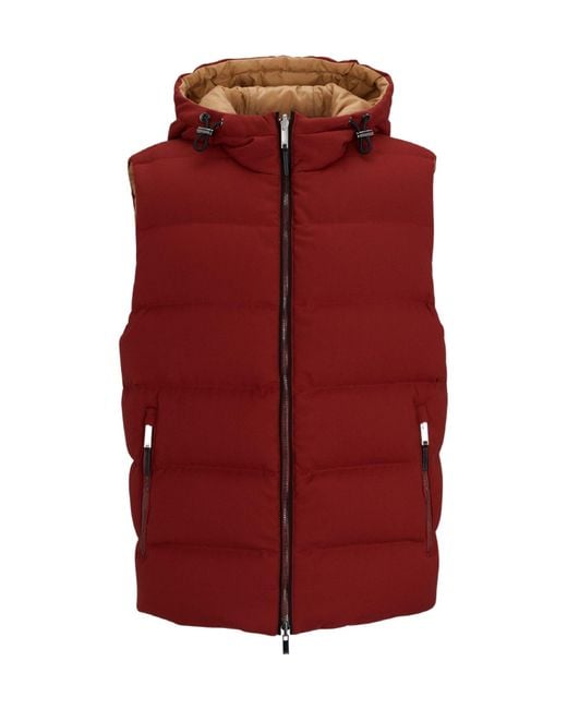 Boss Red Deep Quilted Hooded Gilet for men