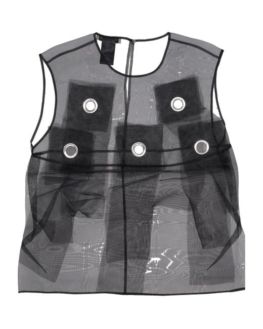 MERYLL ROGGE Black Eyelets Fringes Top