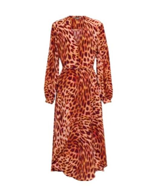 Stella McCartney Red Cheetah-Print Silk Maxi Dress