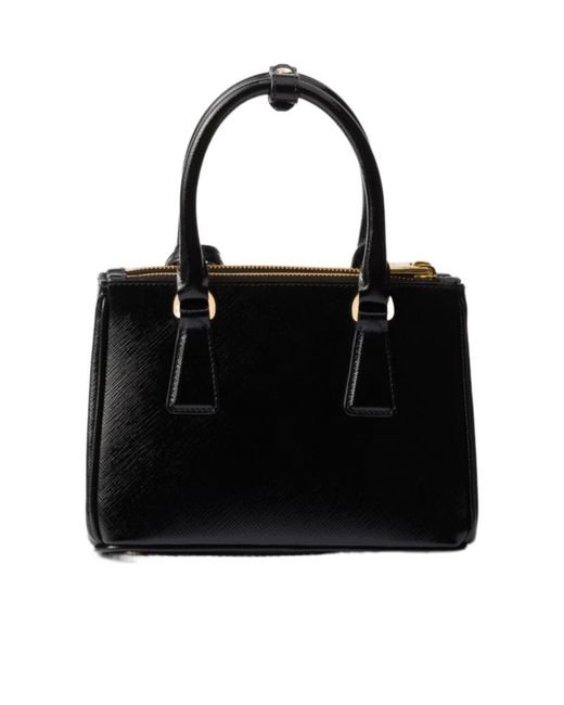 Prada Black Galleria Mini Patent Saffiano Bag