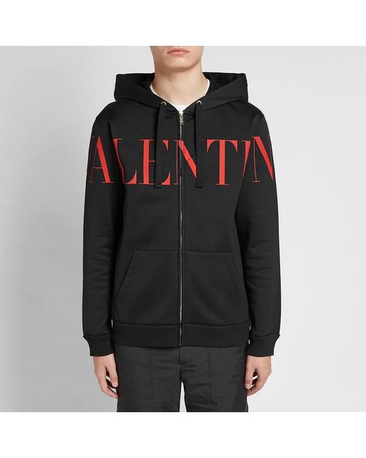 Valentino Black Logo Printed Casual Jacket for men
