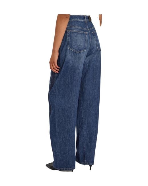 Givenchy Blue Panelled Barrel-Leg Jeans