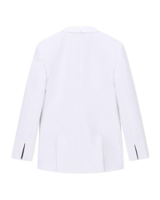Giorgio Armani White Single-Breasted Long-Sleeved Jacket