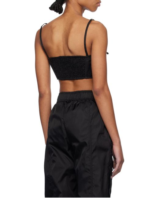 Ganni Black Logo Patch Strap Top