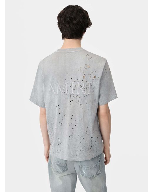 Amiri Gray Ma Shotgun Embroidered T-Shirt for men