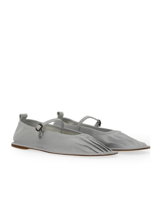 Hereu White Dansa Square Toe Ballerina Shoes