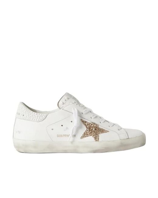 Golden Goose Deluxe Brand White Super-Star Embellished Imitation Casual Sneakers