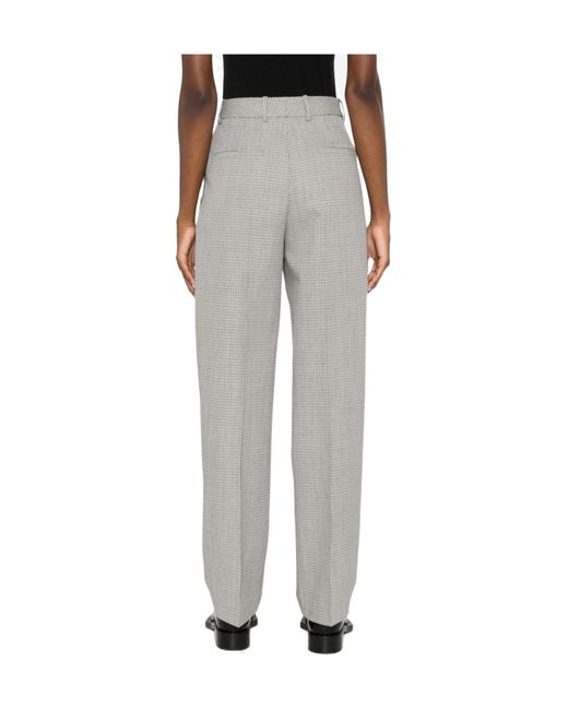Jil Sander Gray Checked Tapered Leg Trousers