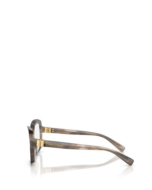 Dolce & Gabbana White Eyewear Butterfly Frame Glasses