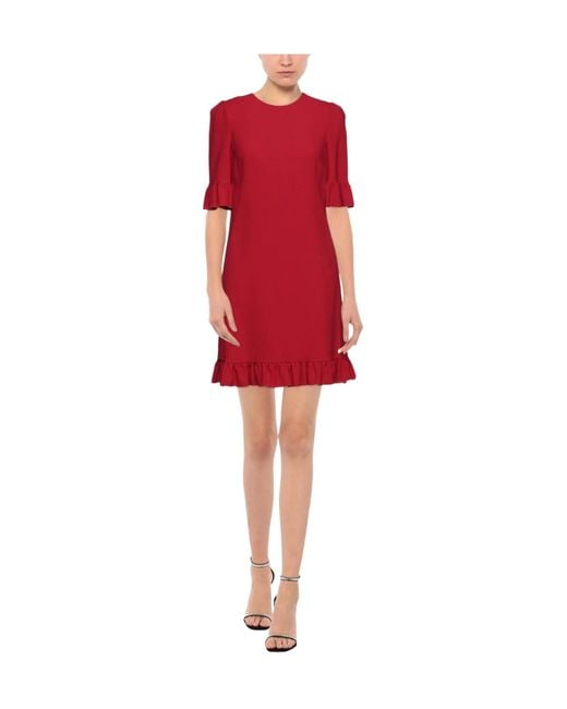 Dolce & Gabbana Red Simple Solid-Color Dress