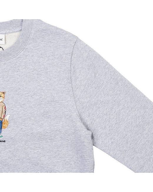 Maison Kitsuné White Round Neck Sweater for men