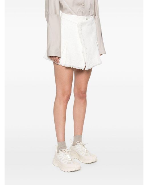 Sacai White Tweed Skort