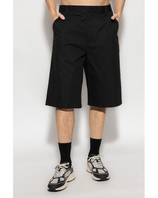 Moschino Black Straight Leg Bermuda Shorts for men