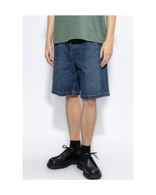 Bottega Veneta Blue Belted Denim Shorts for men