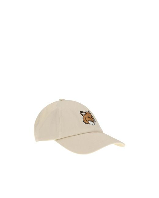 Maison Kitsuné Natural Maison Kitsuné Fox Head Cap for men
