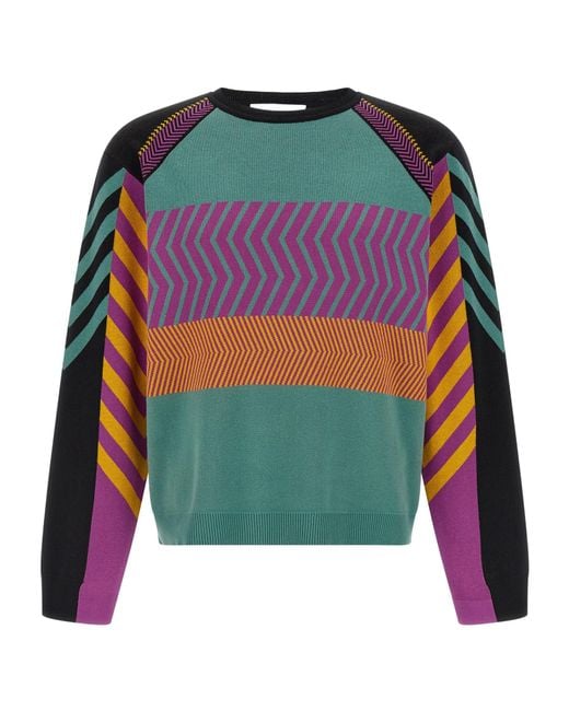 Kiko Kostadinov Green Gizi Panelled Jumper for men