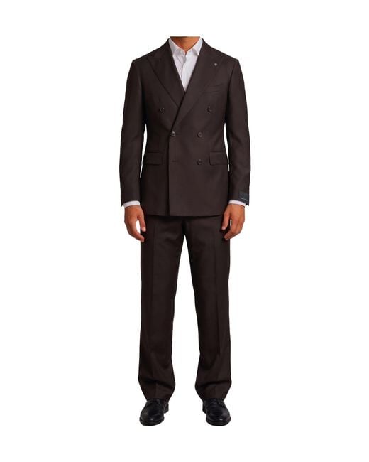 Tagliatore Black New York Double-Breasted Suit for men