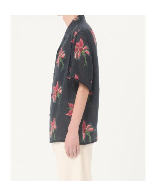 Valentino Multicolor Floral Printed Bowling Shirt for men