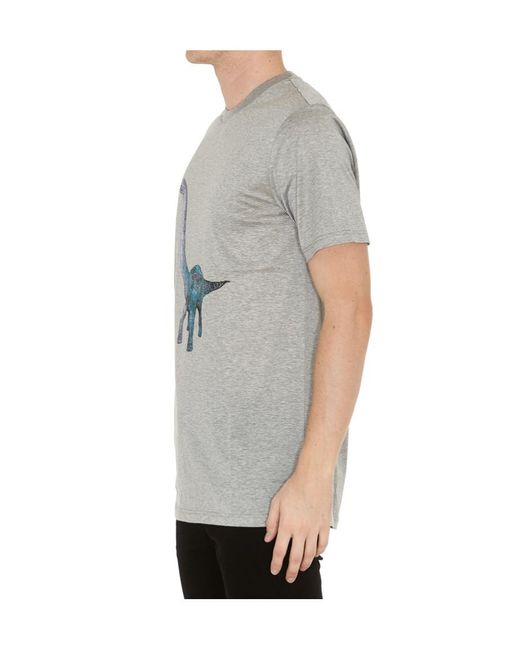 Lanvin Gray Round-Necked T-Shirt for men