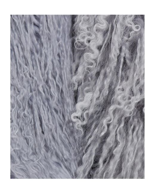 M I S B H V Gray Long-Sleeve Fur Coat With Pockets