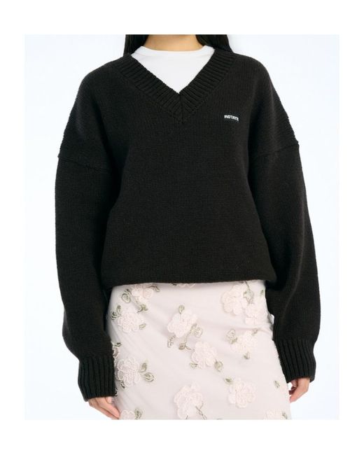 ROTATE BIRGER CHRISTENSEN Black V-Neck Sweater