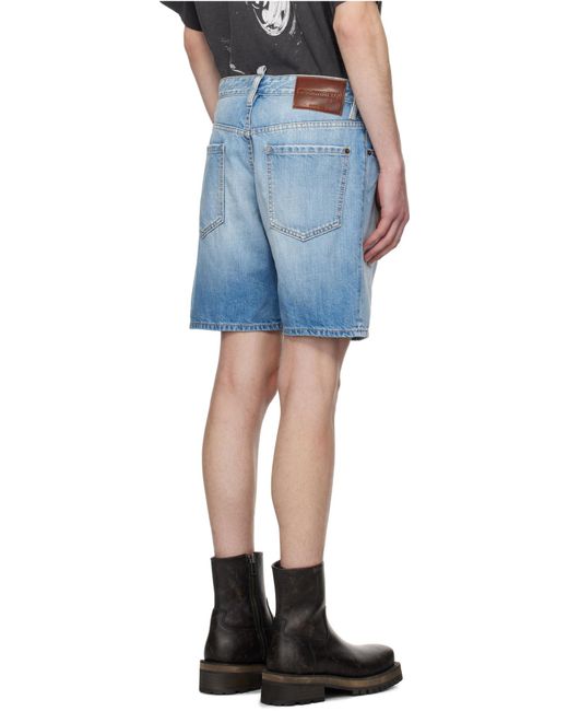 DSquared² Blue Logo Patch Denim Shorts for men
