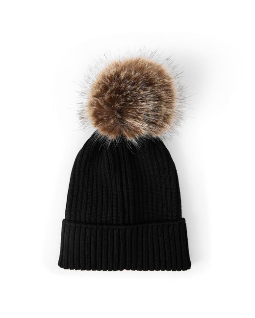 Moncler Black Simple Fur Cap