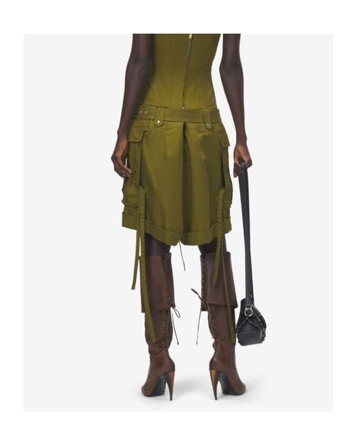 McQueen Green Oversized Cargo Shorts