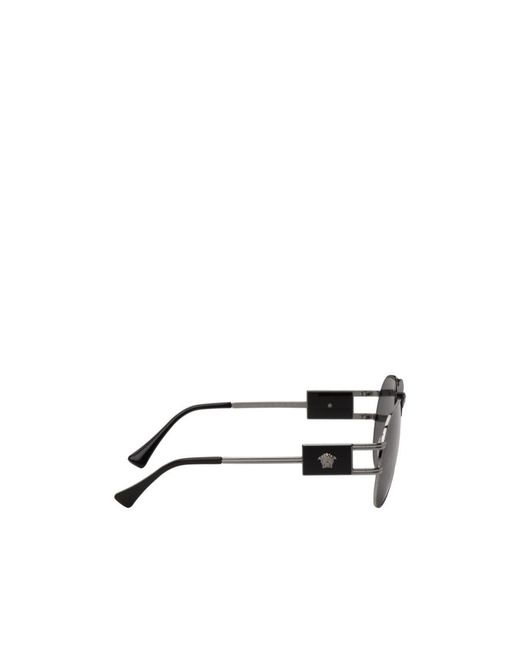 Versace Gray Logo Sunglasses for men