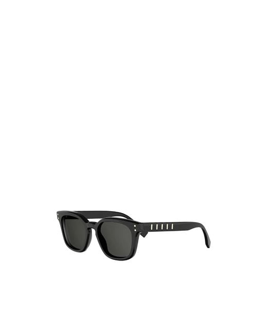 Fendi Black Eyewear Studded Square Frame Sunglasses