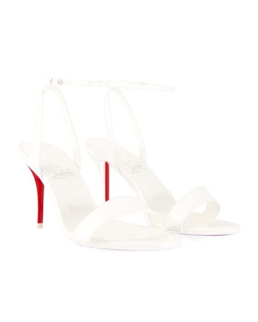 Christian Louboutin White Round-Toe High-Heeled Sandals