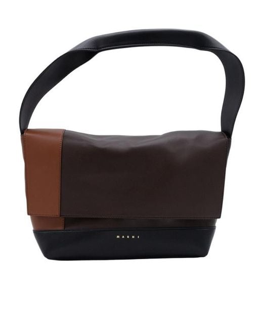 Marni Black Color-Block Shoulder Bag