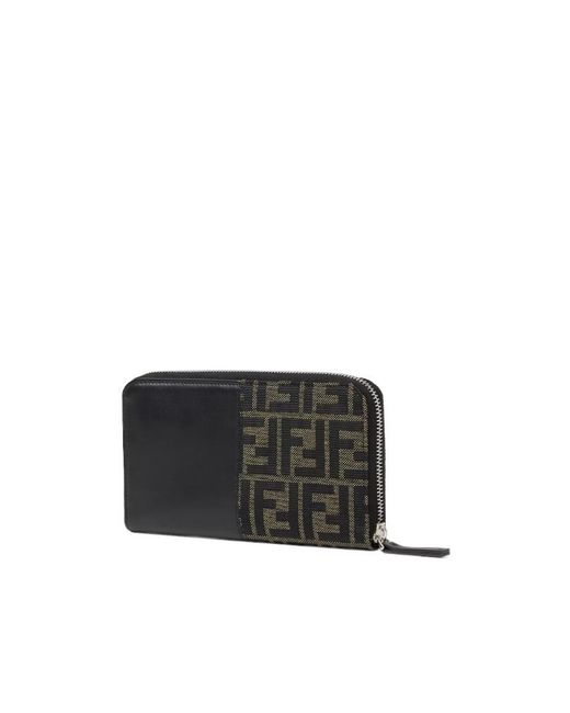 Fendi Black Vit Grace Zip-Around Wallet for men