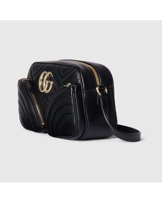 Gucci Black Logo Plaque Quilted Shoulder Bag
