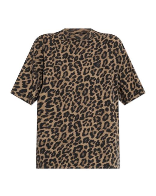 Anine Bing Multicolor Leopard-Printed Crewneck T-Shirt