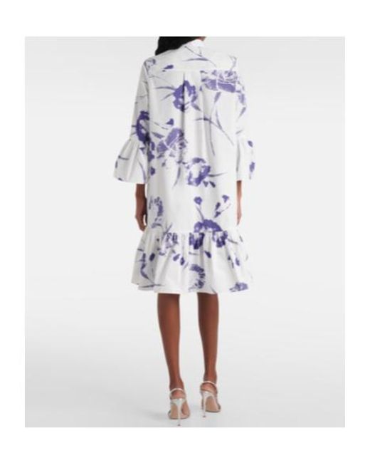 Erdem Blue Floral Cotton Minidress